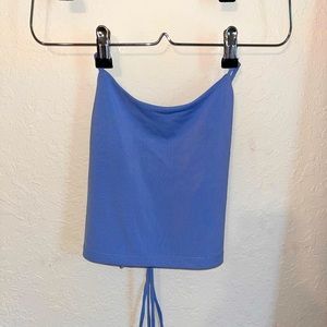 blue cropped tank top